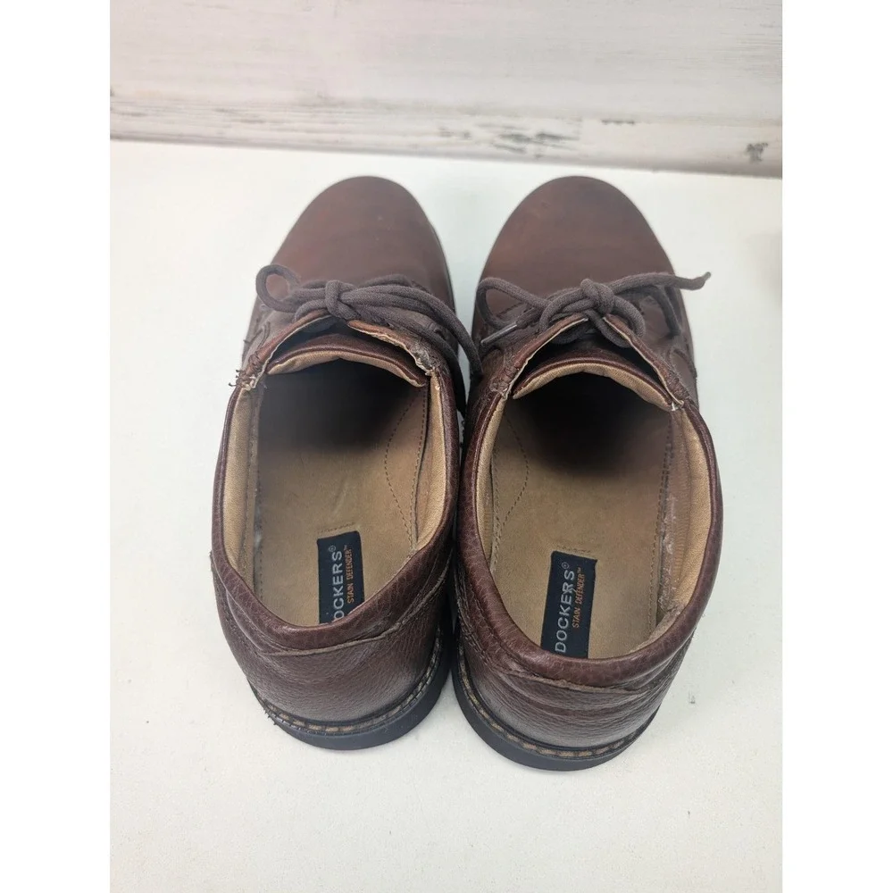 Dockers Shoes‎ Mens Size 12W Brown Leather Lace Up Casual Sneakers 90-3902